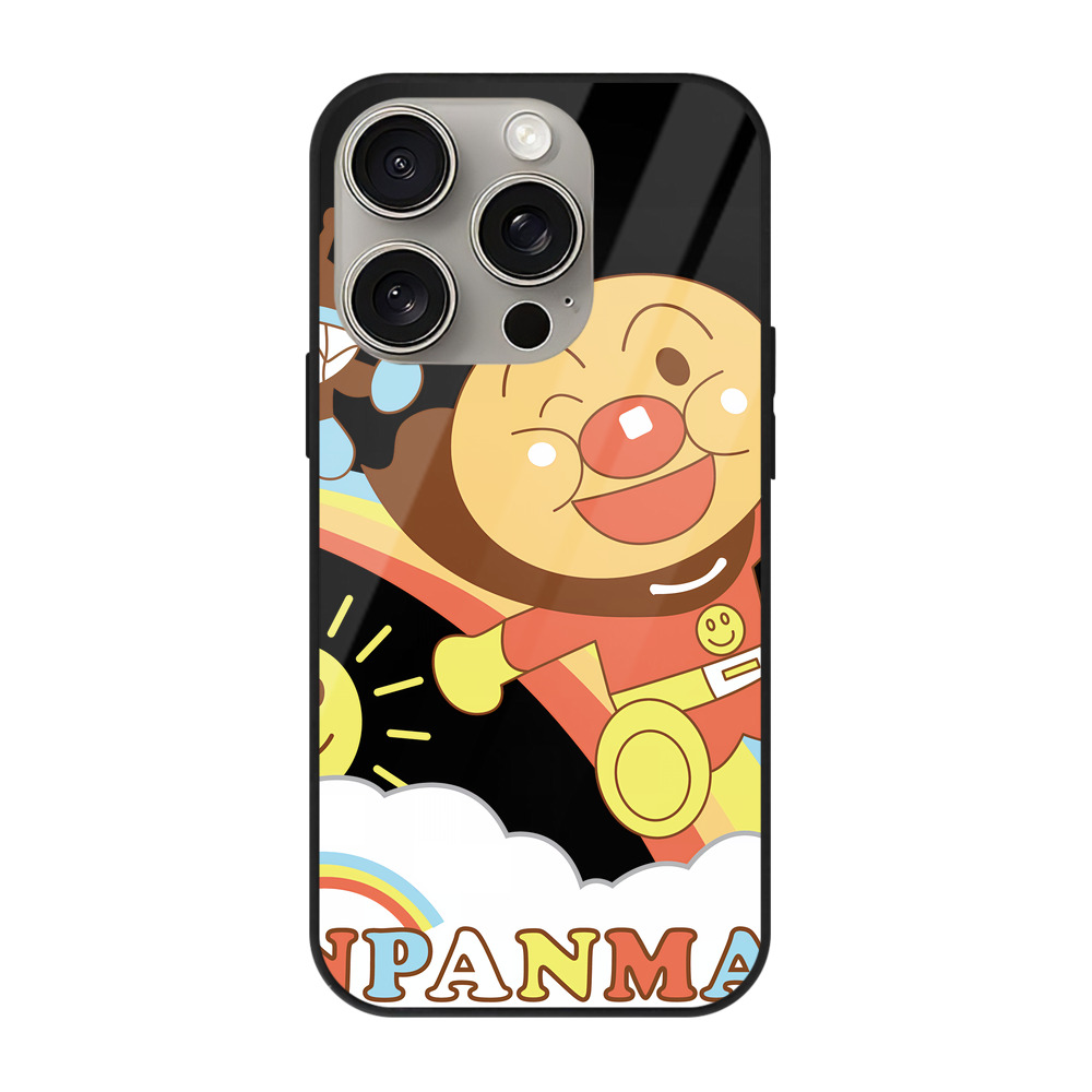 （画像用） アンパンマン Anpanman 【iPhone15Pro対応】スマホケース 耐衝撃＆黄変防止 背面ガラス