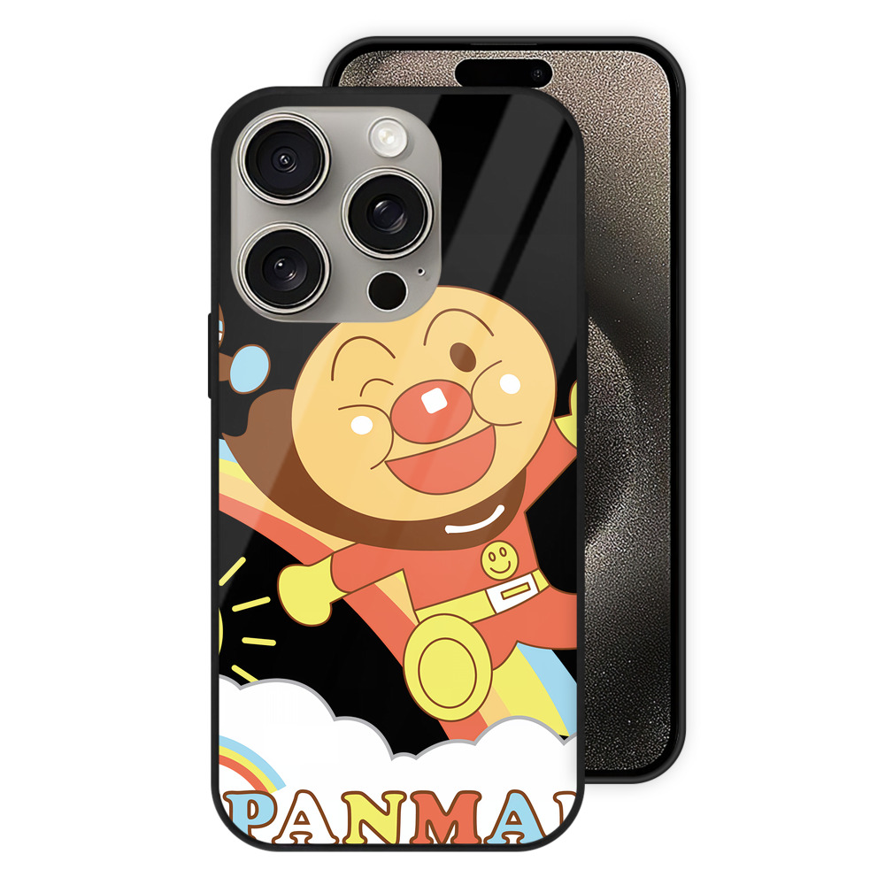 （画像用） アンパンマン Anpanman 【iPhone15Pro対応】スマホケース 耐衝撃＆黄変防止 背面ガラス