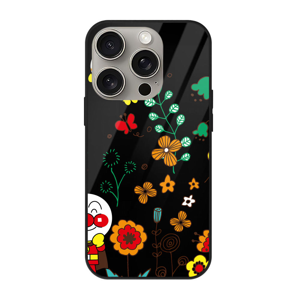 （画像用） アンパンマン Anpanman 【iPhone15Pro対応】スマホケース 耐衝撃＆黄変防止 背面ガラス