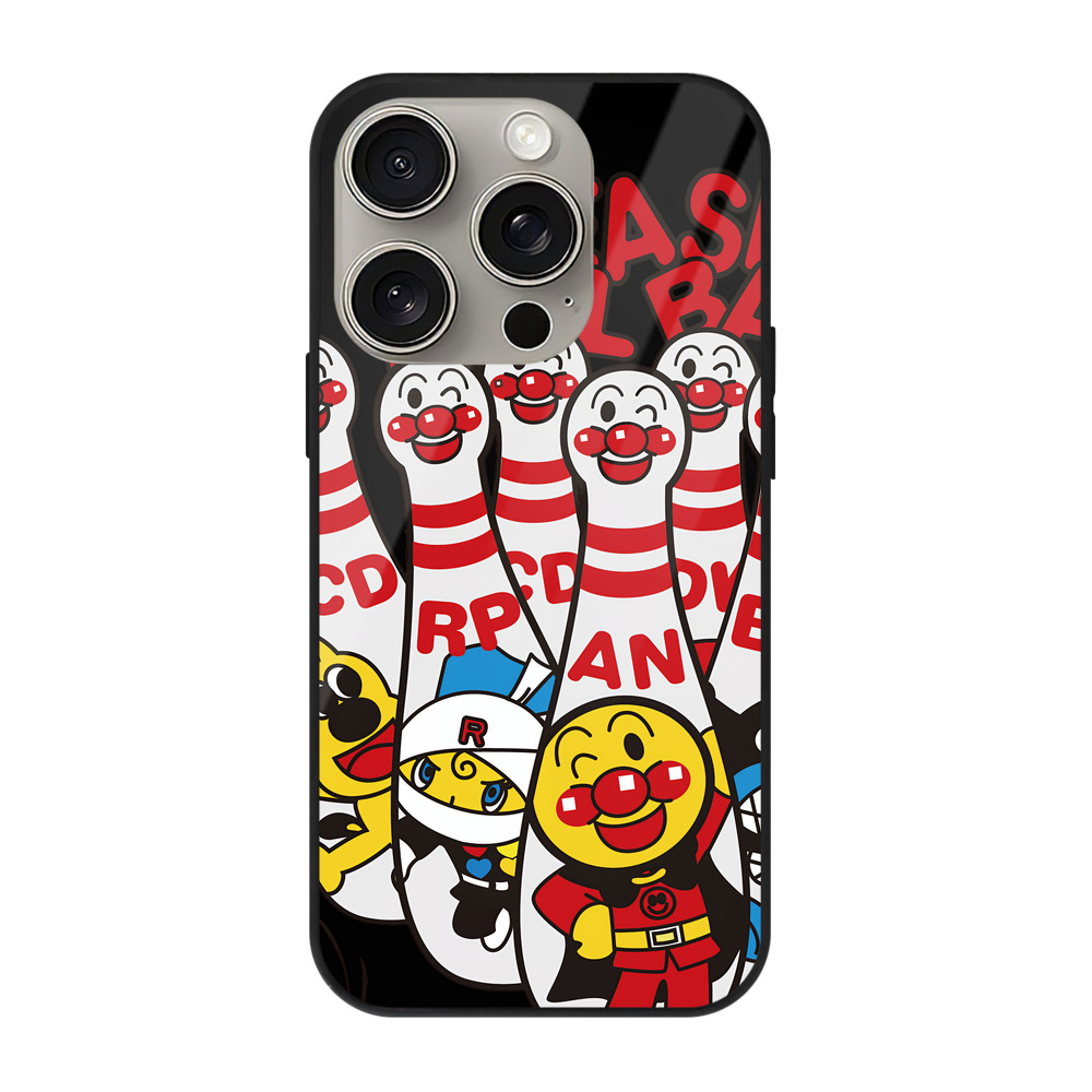 （画像用） アンパンマン Anpanman 【iPhone15Pro対応】スマホケース 耐衝撃＆黄変防止 背面ガラス