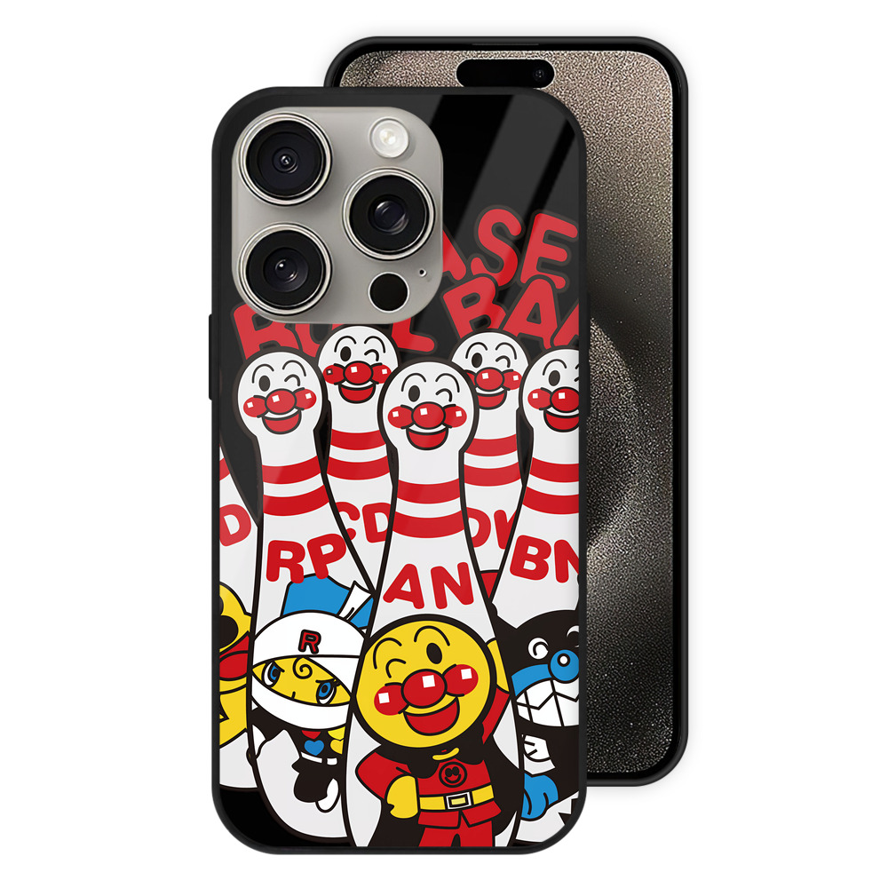 （画像用） アンパンマン Anpanman 【iPhone15Pro対応】スマホケース 耐衝撃＆黄変防止 背面ガラス