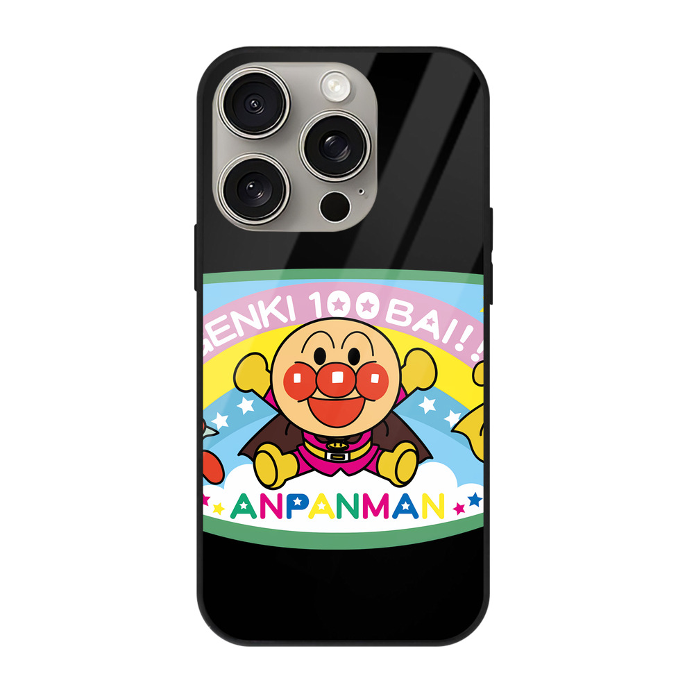 （画像用） アンパンマン Anpanman 【iPhone15Pro対応】スマホケース 耐衝撃＆黄変防止 背面ガラス