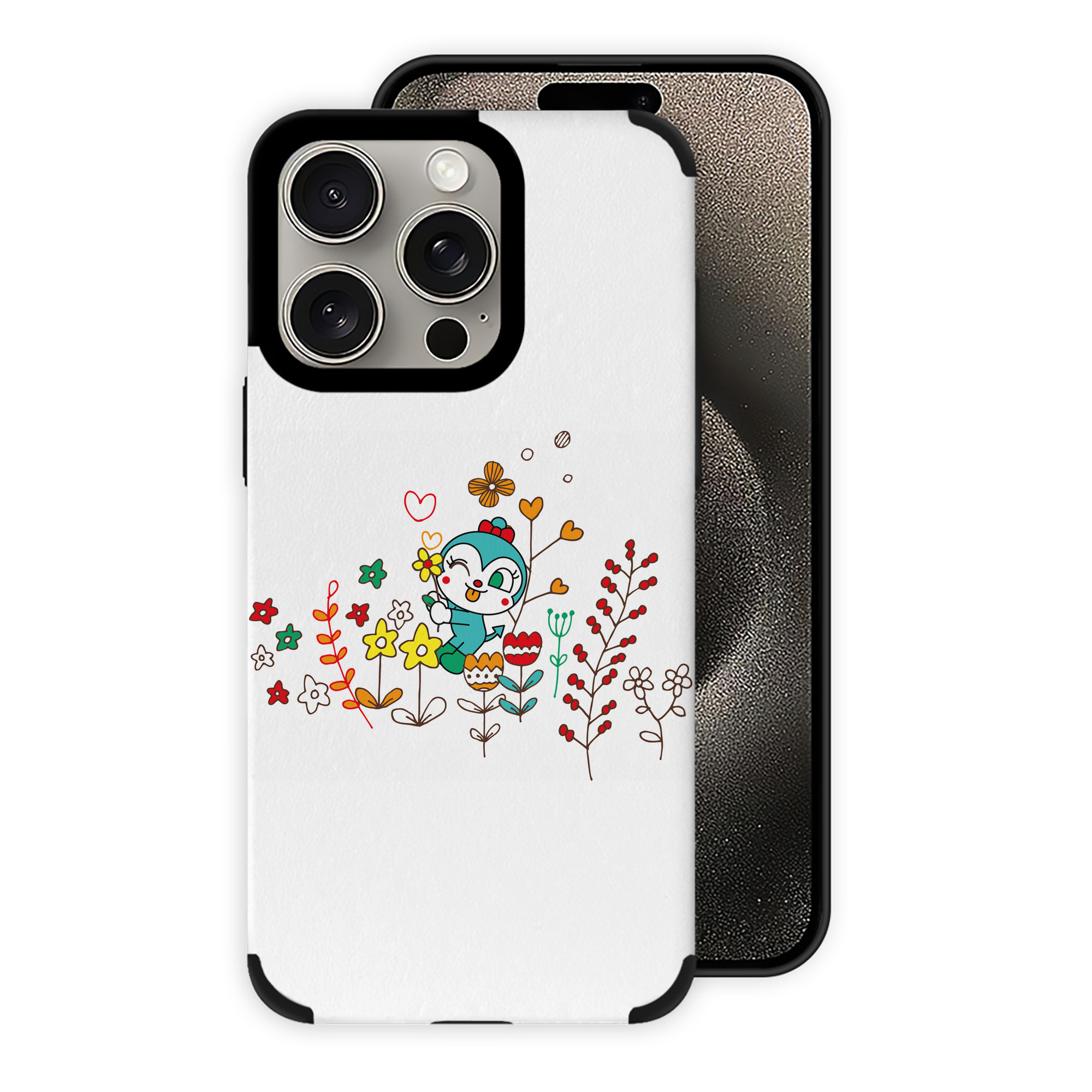 （画像用） アンパンマン Anpanman 【iPhone15ProMax対応】 PUレザー スマホケース 耐衝撃＆黄変防止