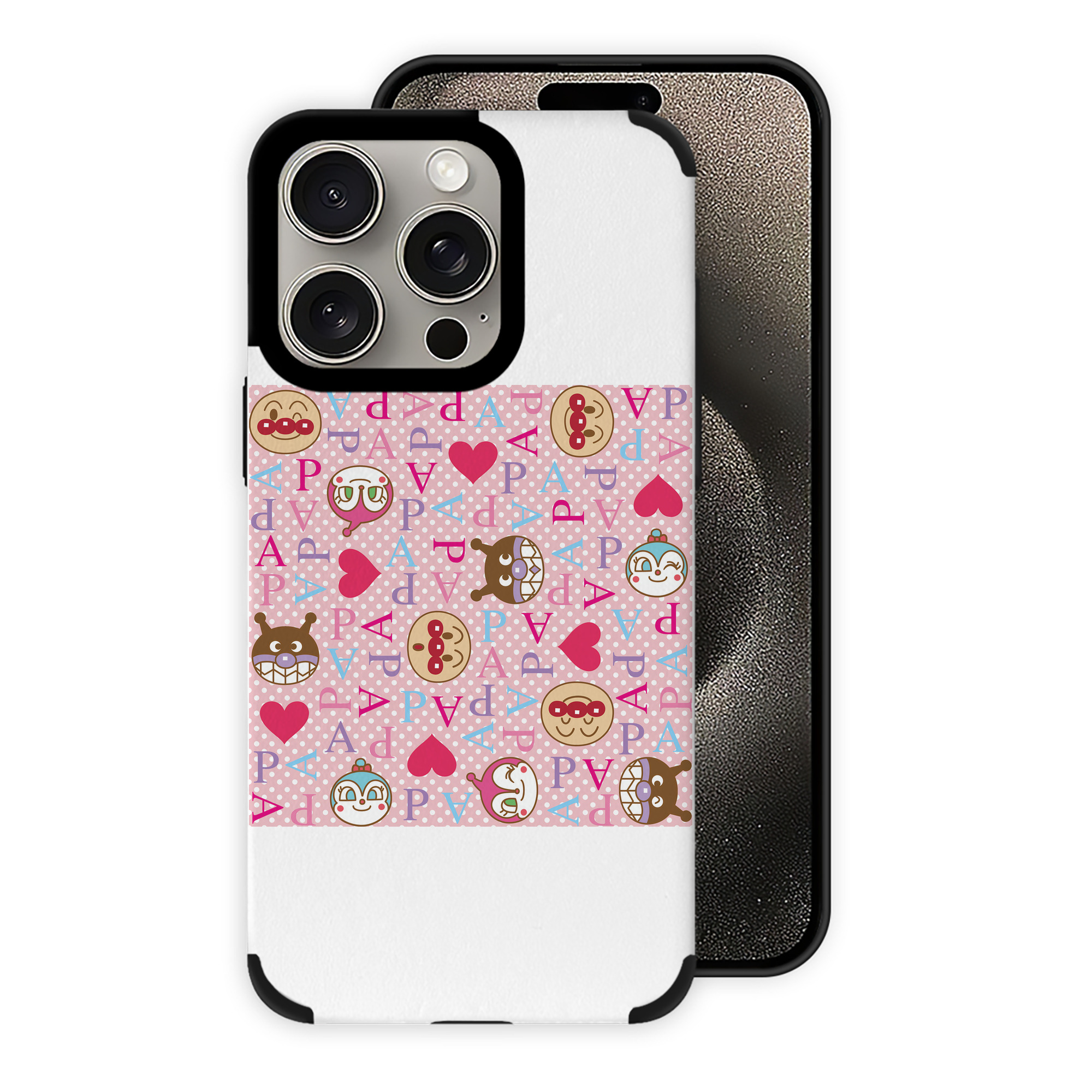 （画像用） アンパンマン Anpanman 【iPhone15ProMax対応】 PUレザー スマホケース 耐衝撃＆黄変防止