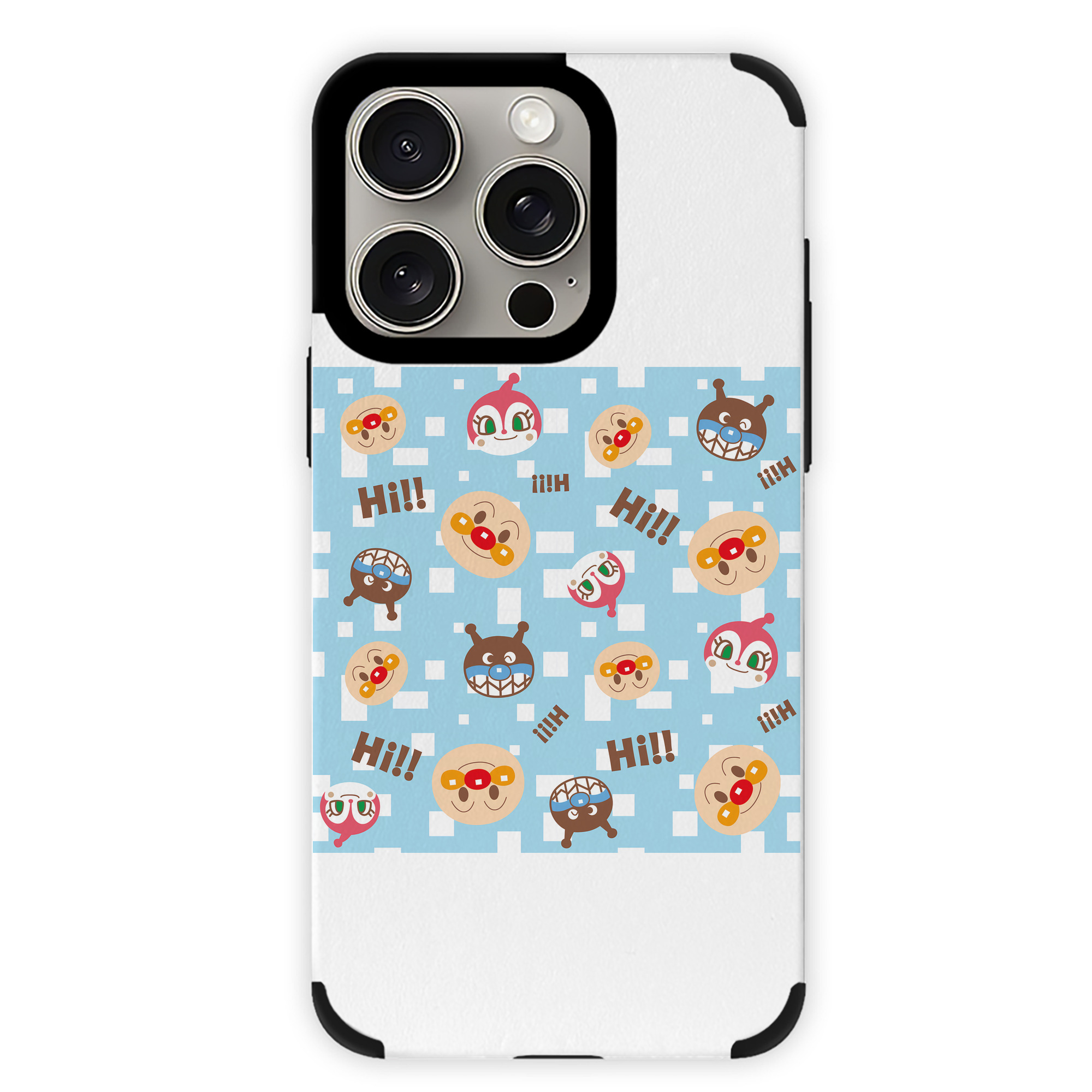 （画像用） アンパンマン Anpanman 【iPhone15ProMax対応】 PUレザー スマホケース 耐衝撃＆黄変防止