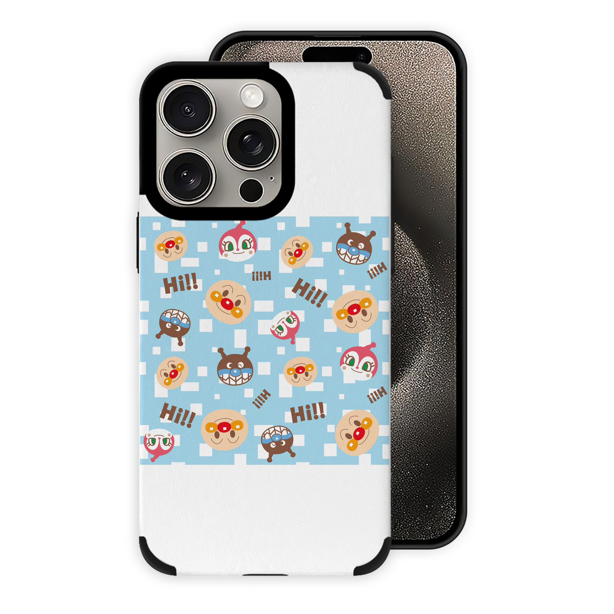 （画像用） アンパンマン Anpanman 【iPhone15ProMax対応】 PUレザー スマホケース 耐衝撃＆黄変防止