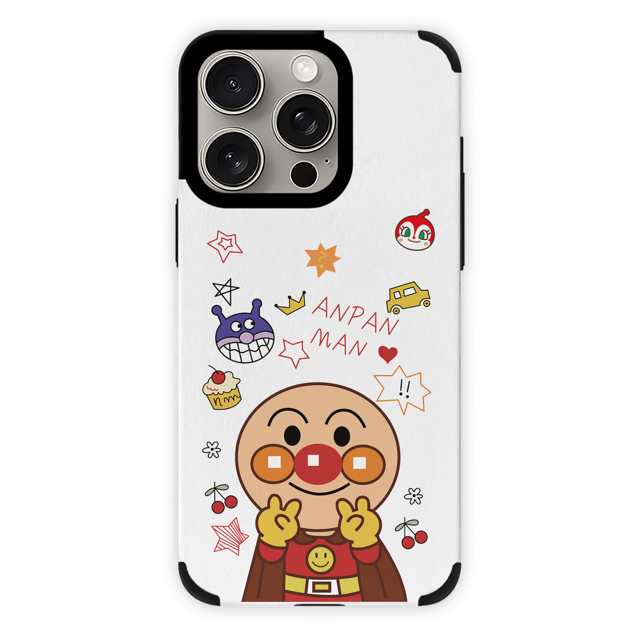 （画像用） アンパンマン Anpanman 【iPhone15ProMax対応】 PUレザー スマホケース 耐衝撃＆黄変防止