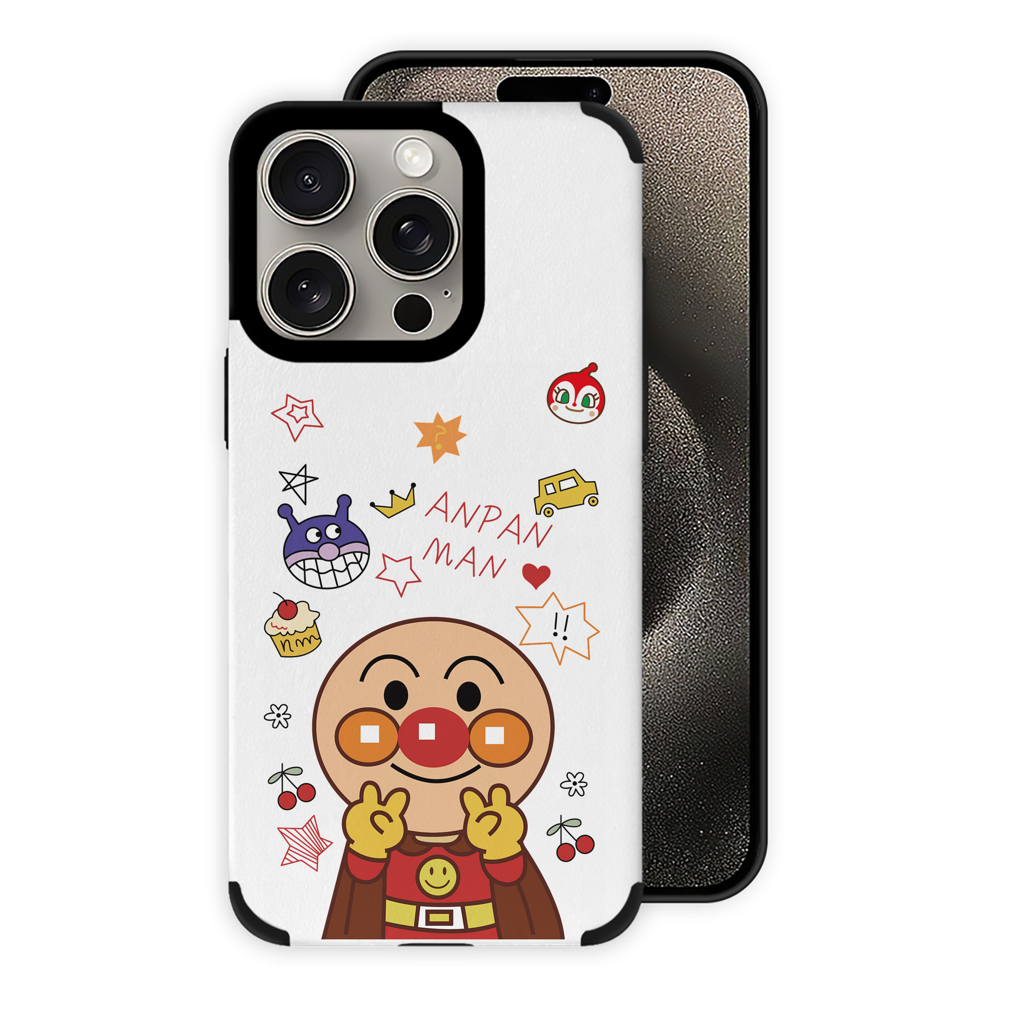 （画像用） アンパンマン Anpanman 【iPhone15ProMax対応】 PUレザー スマホケース 耐衝撃＆黄変防止