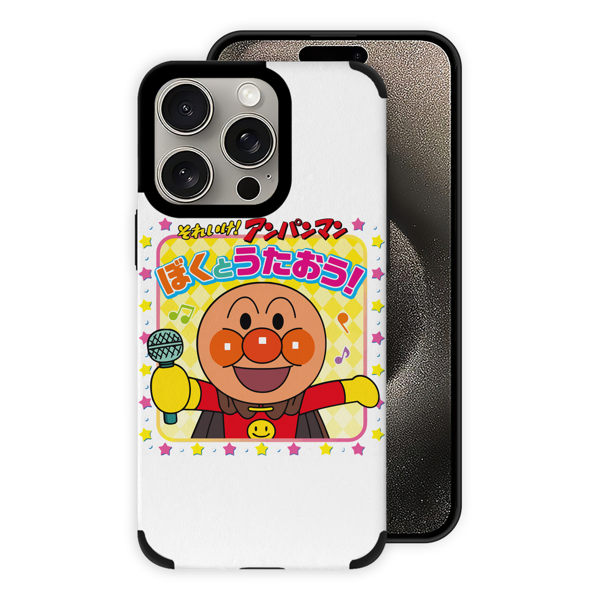 （画像用） アンパンマン Anpanman 【iPhone15ProMax対応】 PUレザー スマホケース 耐衝撃＆黄変防止