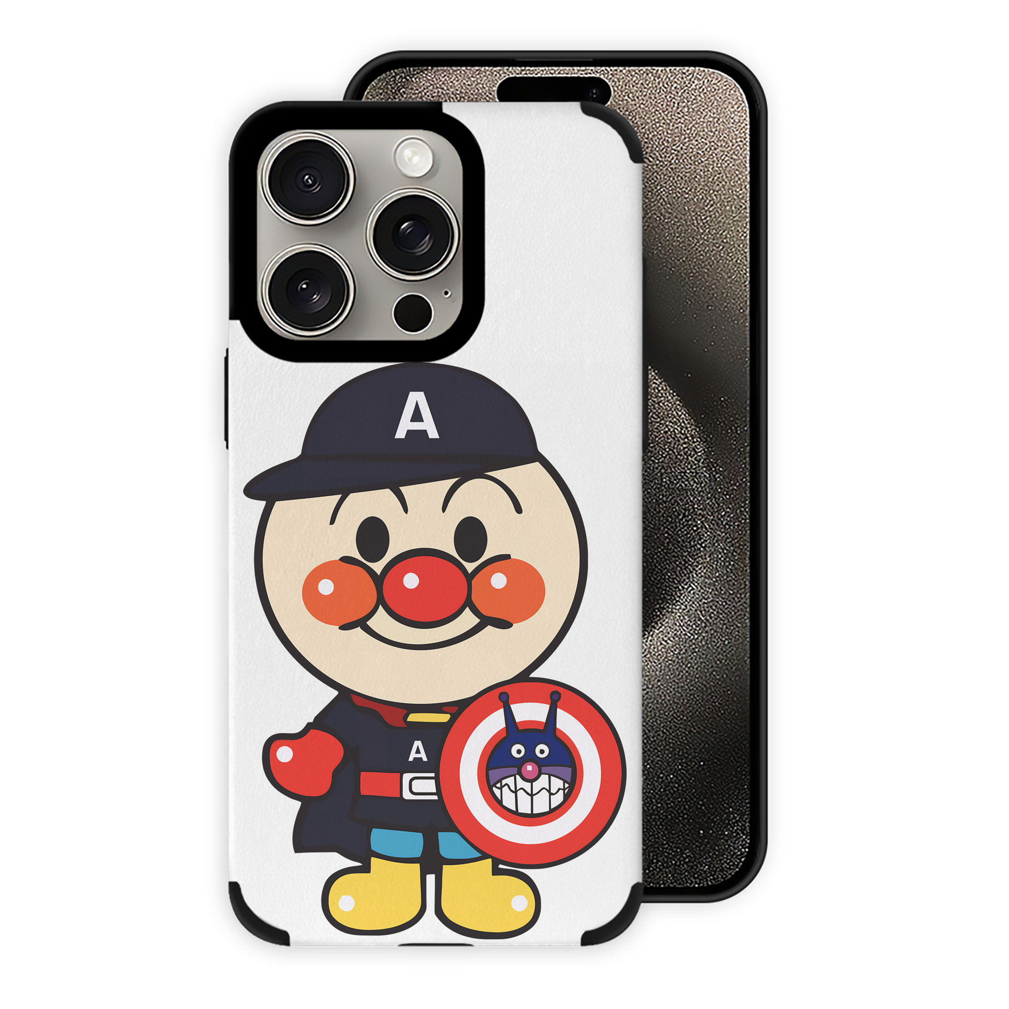 （画像用） アンパンマン Anpanman 【iPhone15ProMax対応】 PUレザー スマホケース 耐衝撃＆黄変防止