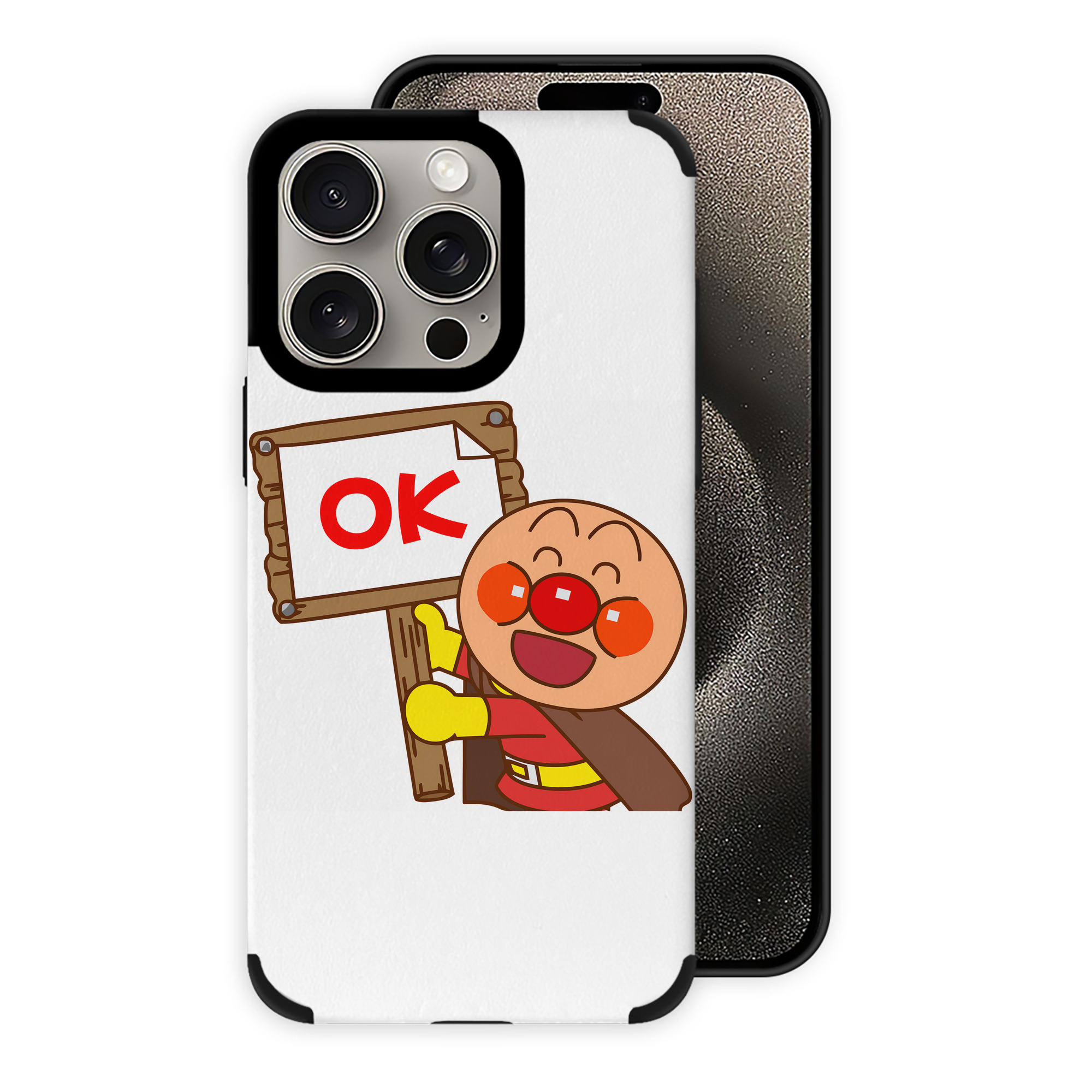 （画像用） アンパンマン Anpanman 【iPhone15ProMax対応】 PUレザー スマホケース 耐衝撃＆黄変防止