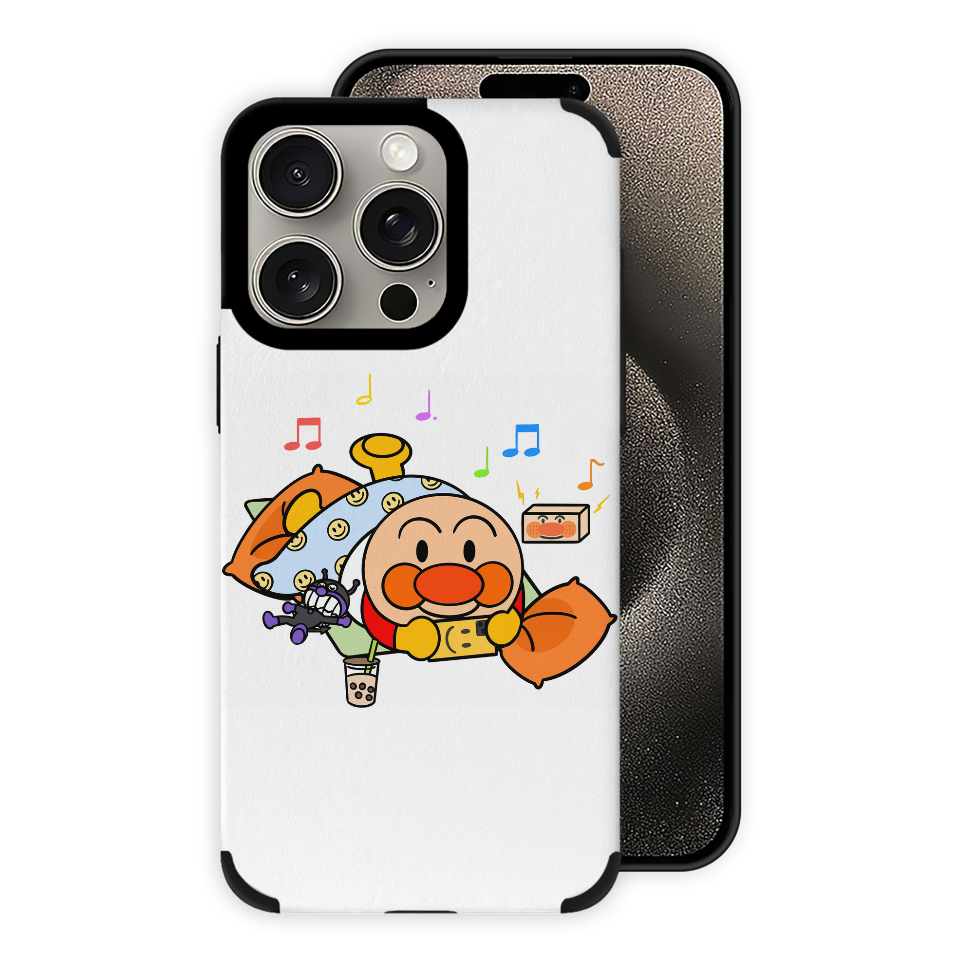 （画像用） アンパンマン Anpanman 【iPhone15ProMax対応】 PUレザー スマホケース 耐衝撃＆黄変防止