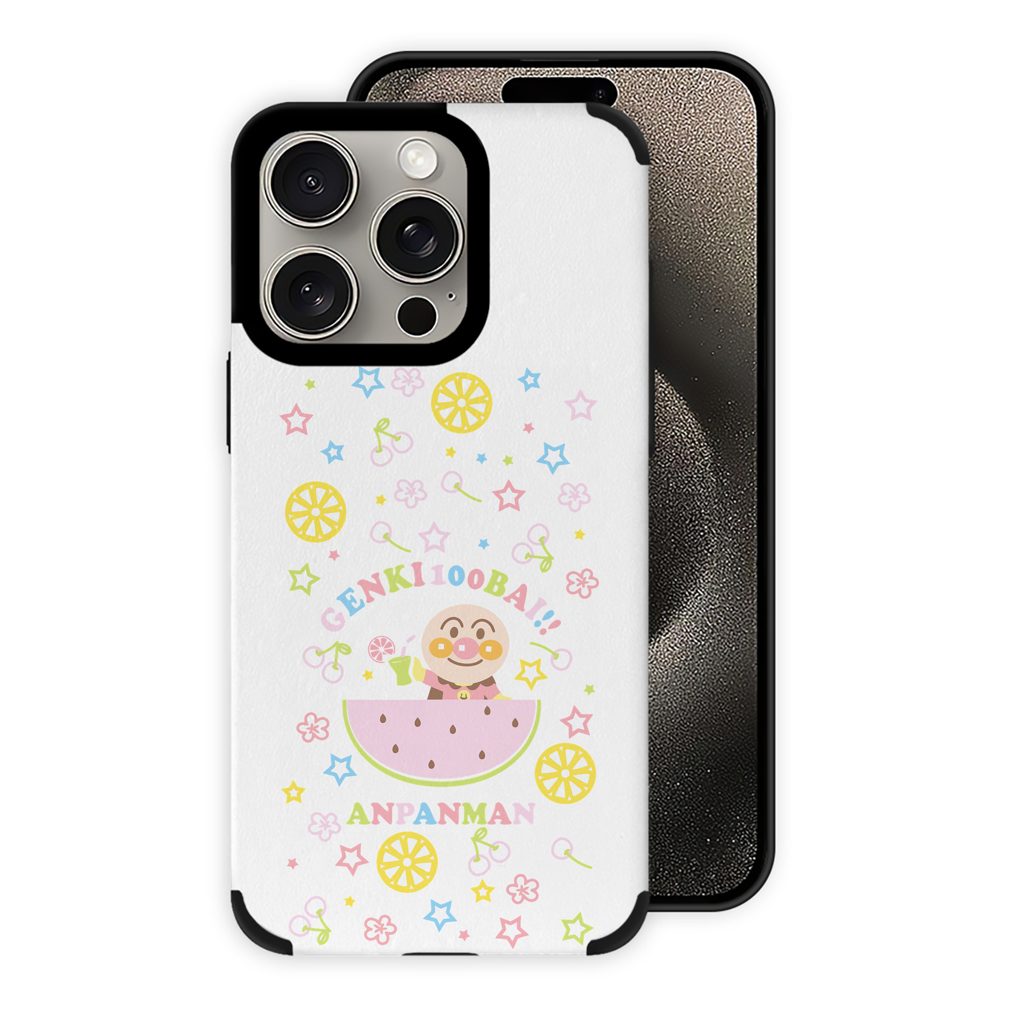 （画像用） アンパンマン Anpanman 【iPhone15ProMax対応】 PUレザー スマホケース 耐衝撃＆黄変防止