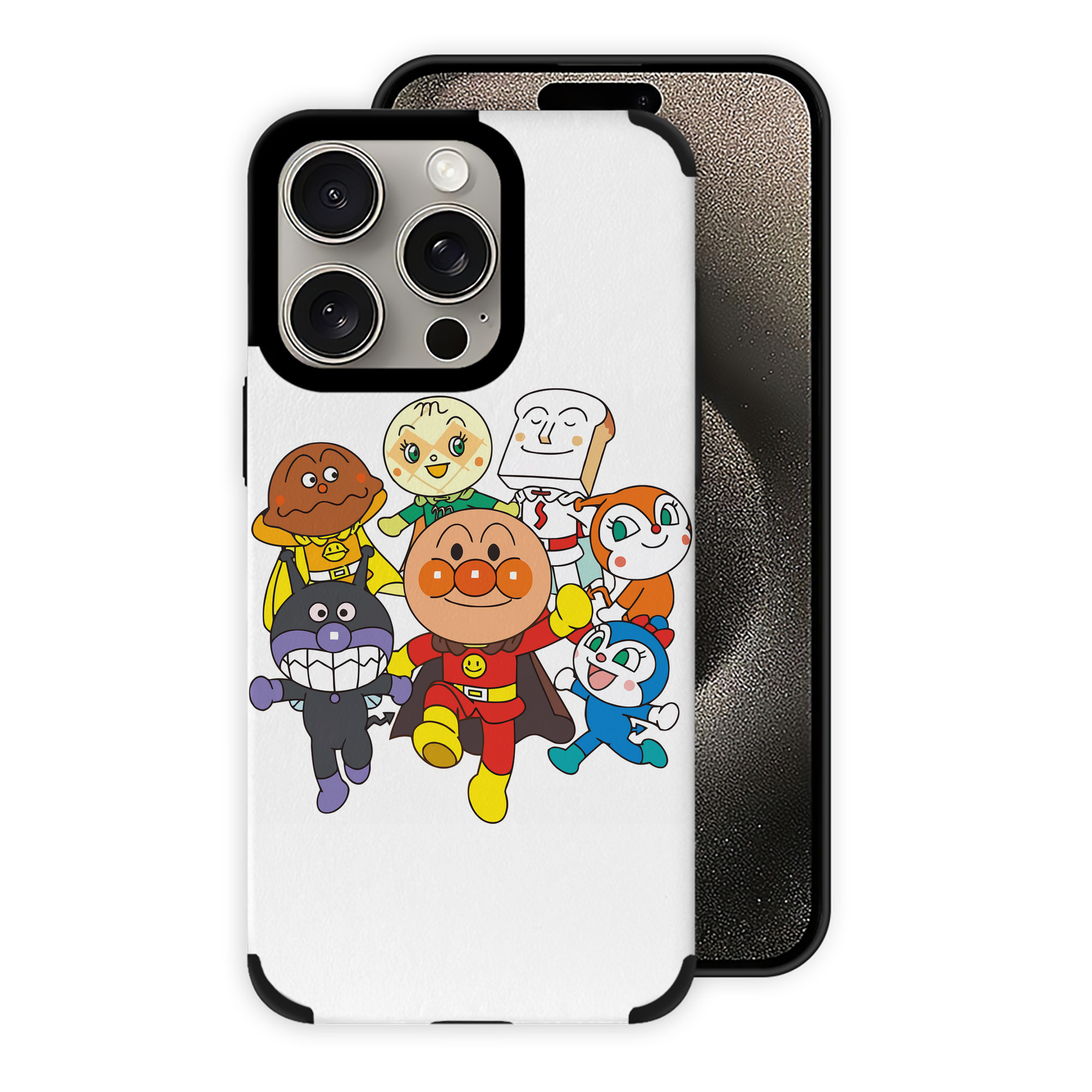 （画像用） アンパンマン Anpanman 【iPhone15ProMax対応】 PUレザー スマホケース 耐衝撃＆黄変防止