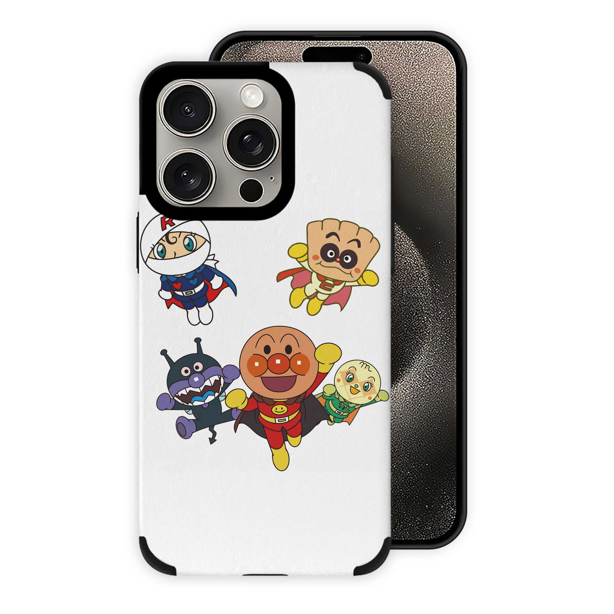 （画像用） アンパンマン Anpanman 【iPhone15ProMax対応】 PUレザー スマホケース 耐衝撃＆黄変防止