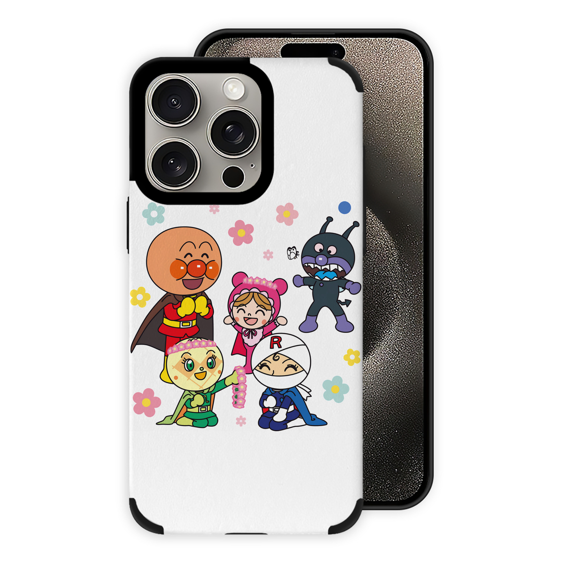 （画像用） アンパンマン Anpanman 【iPhone15ProMax対応】 PUレザー スマホケース 耐衝撃＆黄変防止