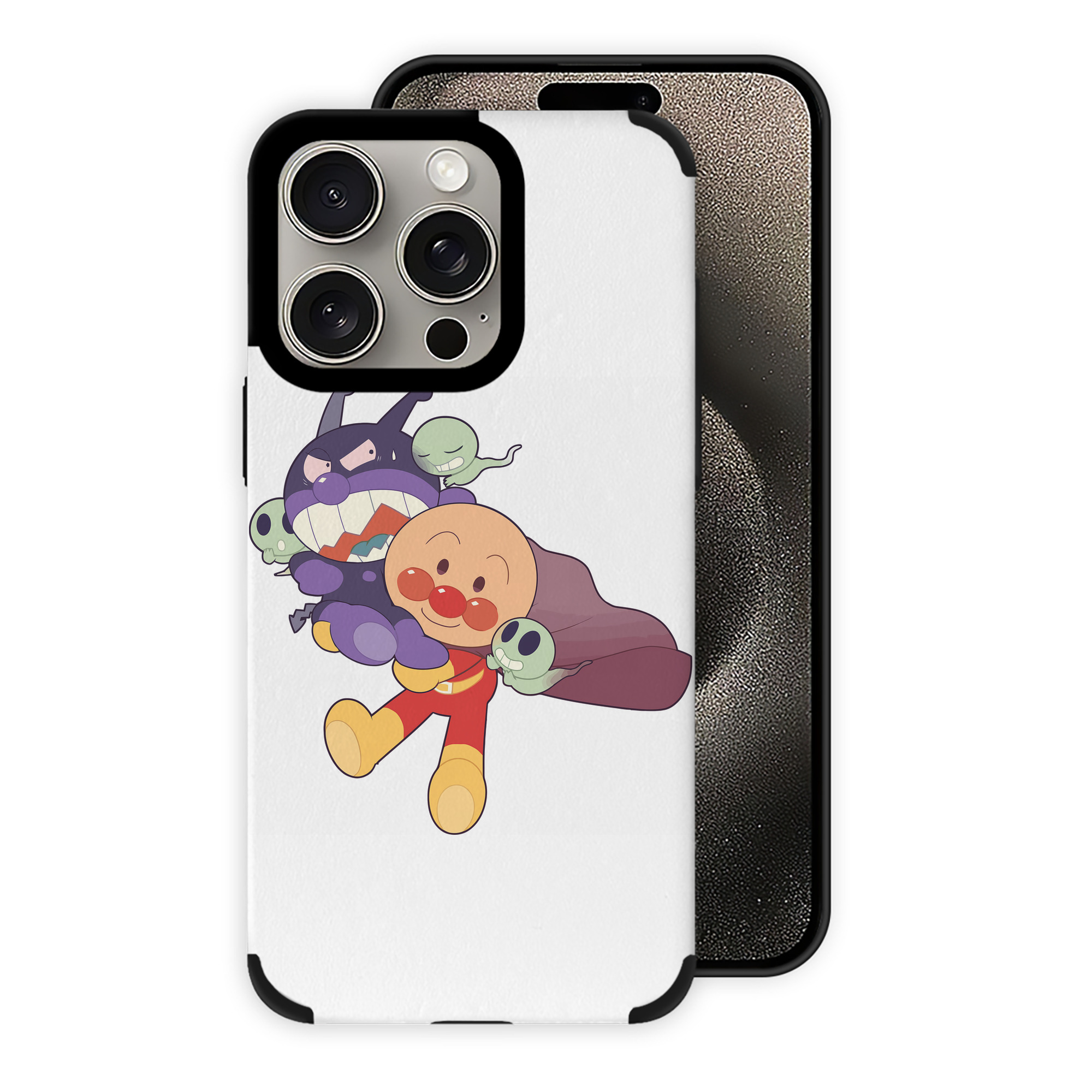 （画像用） アンパンマン Anpanman 【iPhone15ProMax対応】 PUレザー スマホケース 耐衝撃＆黄変防止