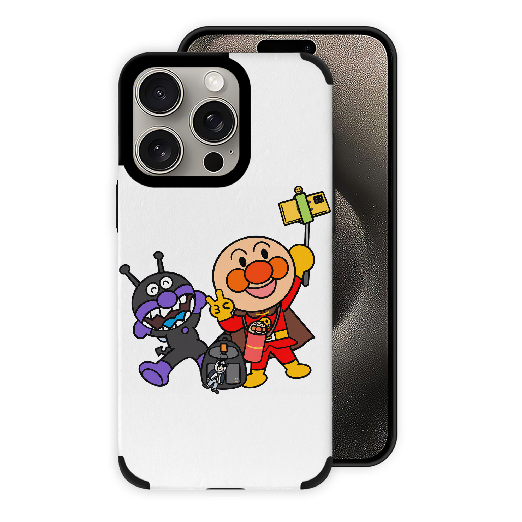 （画像用） アンパンマン Anpanman 【iPhone15ProMax対応】 PUレザー スマホケース 耐衝撃＆黄変防止