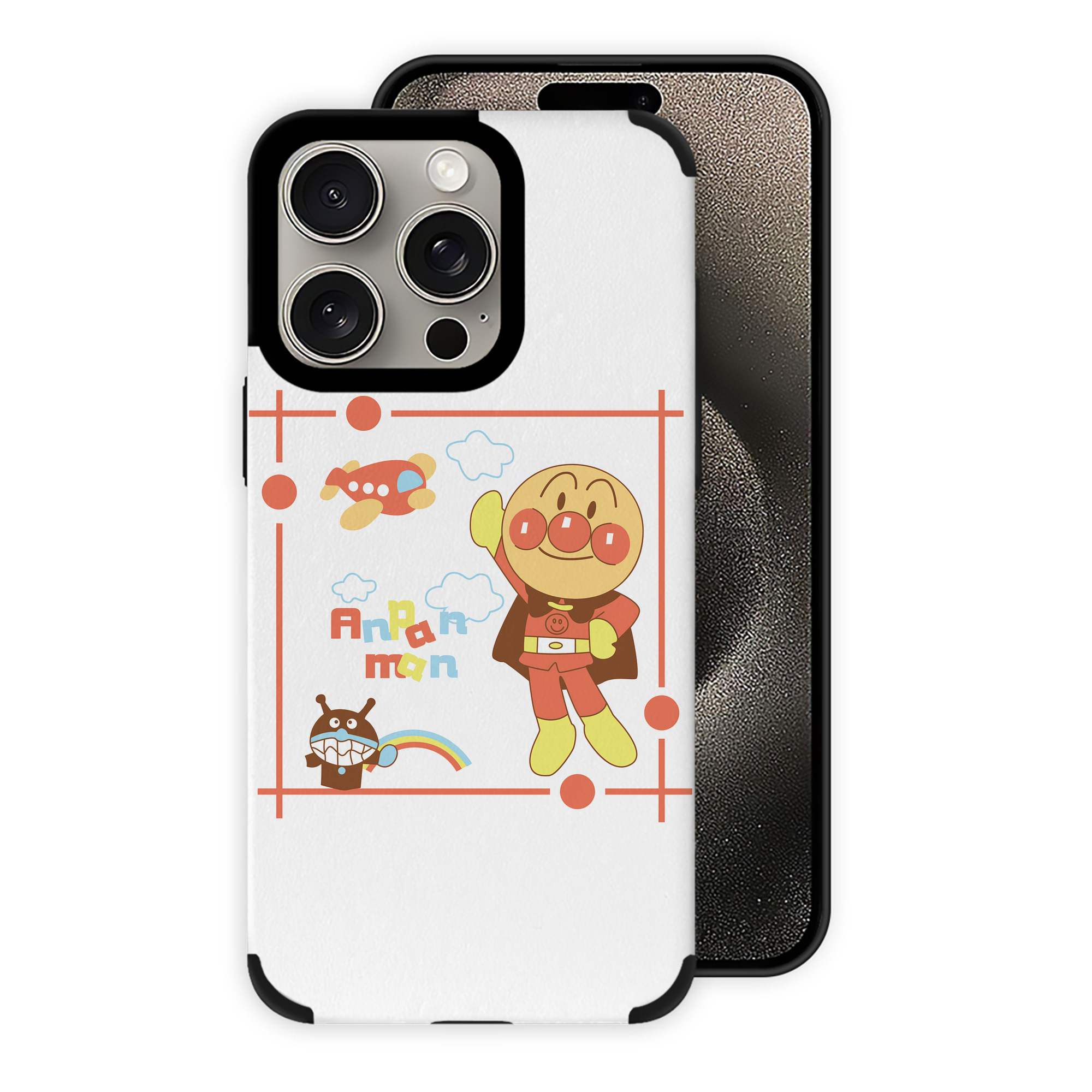（画像用） アンパンマン Anpanman 【iPhone15ProMax対応】 PUレザー スマホケース 耐衝撃＆黄変防止