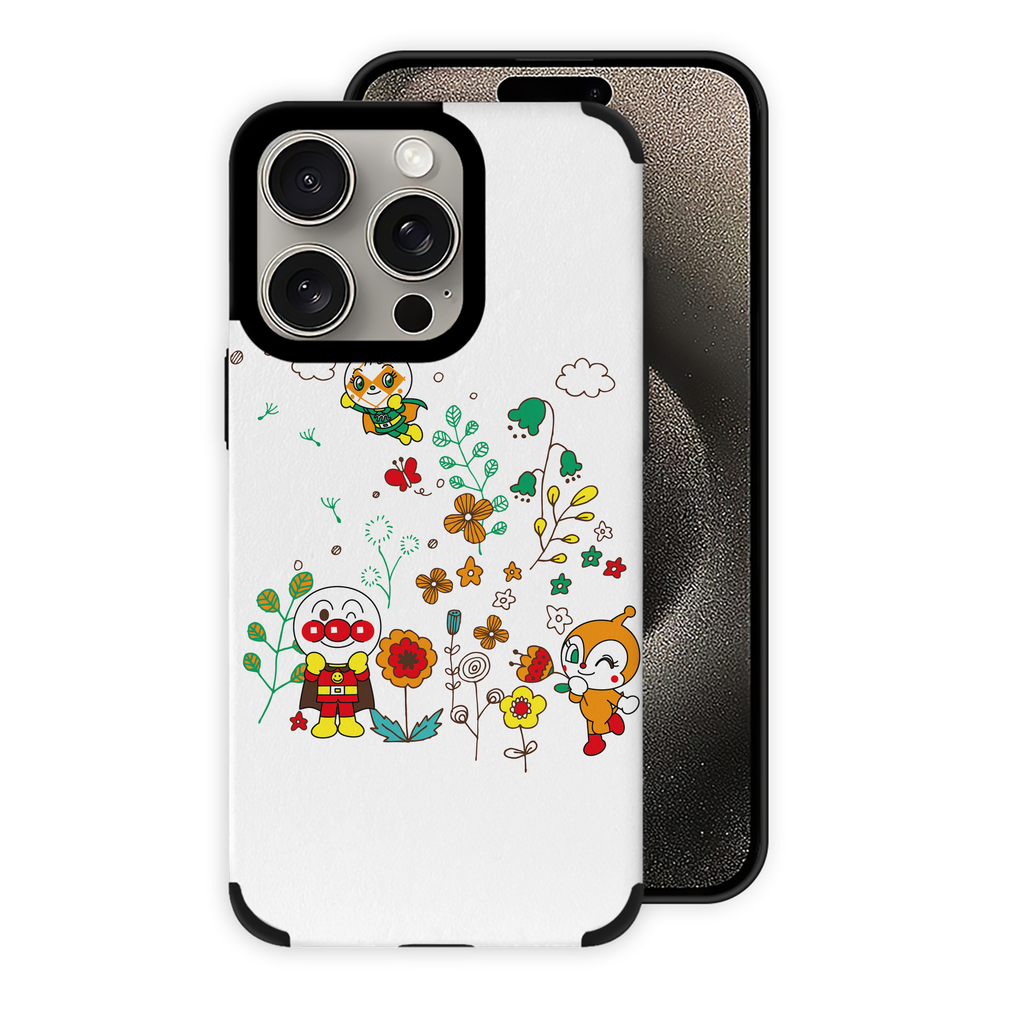（画像用） アンパンマン Anpanman 【iPhone15ProMax対応】 PUレザー スマホケース 耐衝撃＆黄変防止