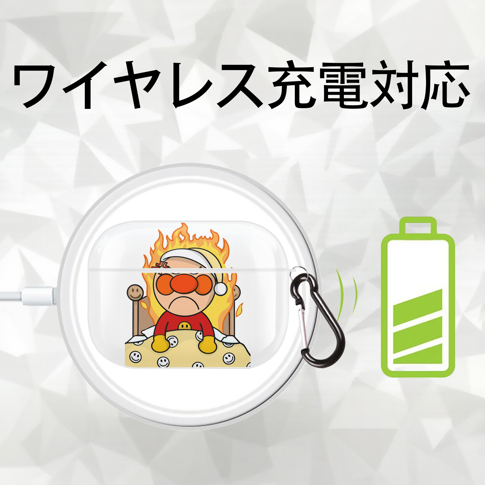 アンパンマン Anpanman 【AirPods Pro用】ハードシェル保護ケース 耐衝撃・防指紋・カラビナ付き商品仕様