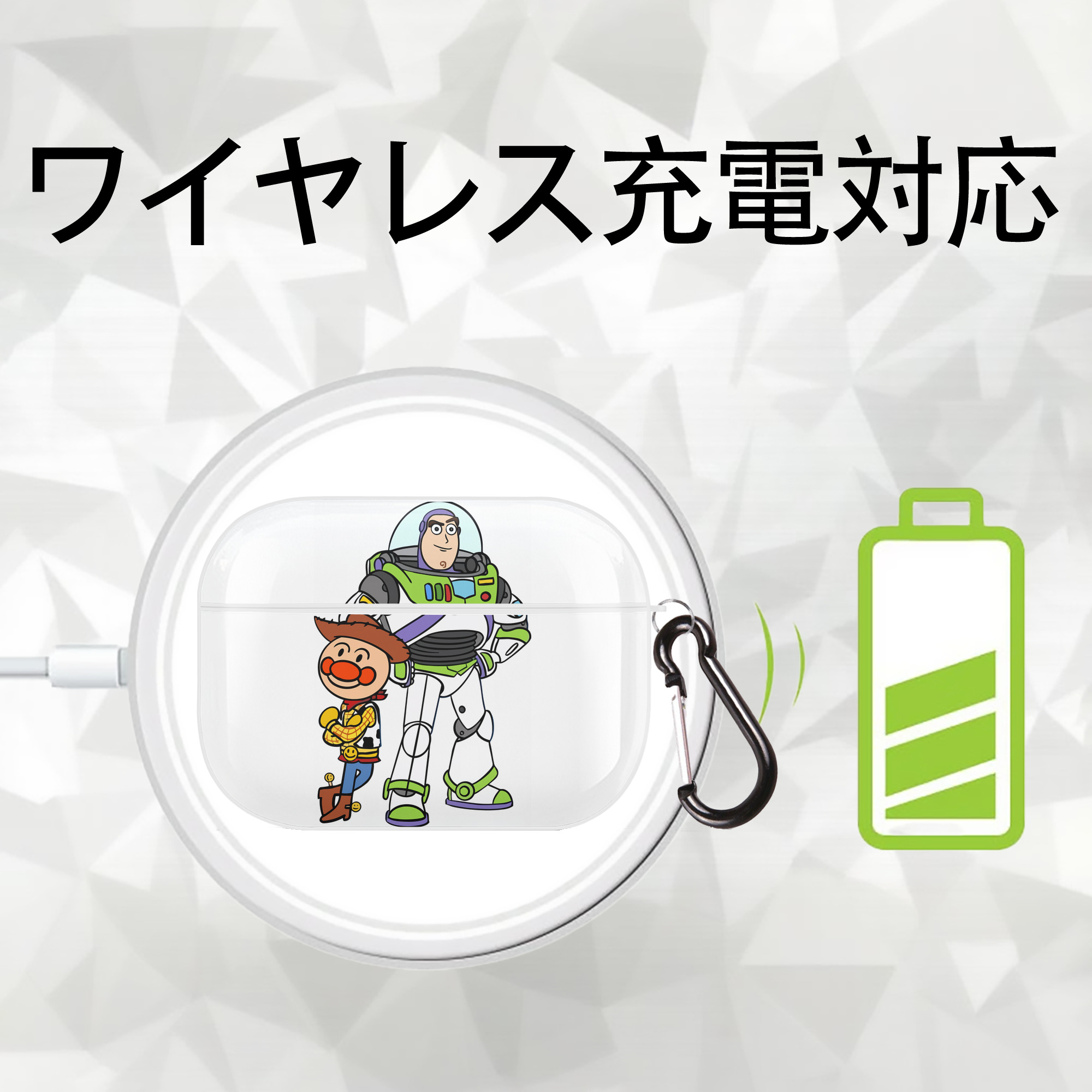 アンパンマン Anpanman 【AirPods Pro用】ハードシェル保護ケース 耐衝撃・防指紋・カラビナ付き商品仕様