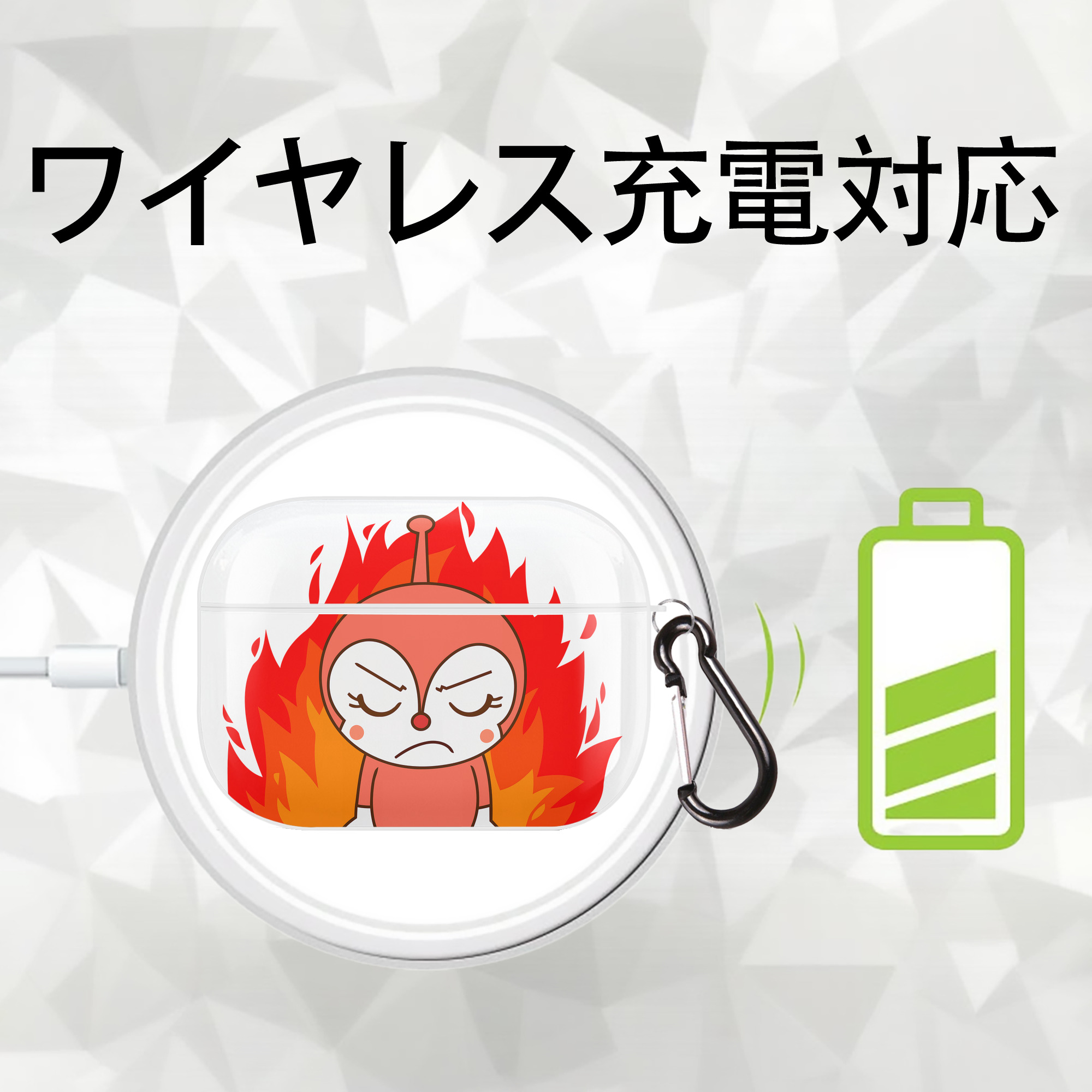 アンパンマン Anpanman 【AirPods Pro用】ハードシェル保護ケース 耐衝撃・防指紋・カラビナ付き商品仕様