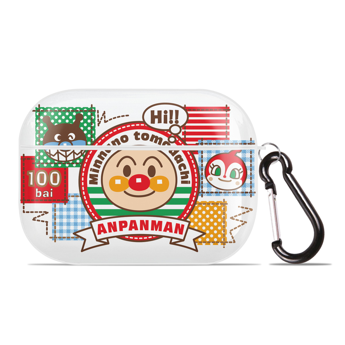 （画像用） アンパンマン Anpanman 【AirPods Pro用】ハードシェル保護ケース 耐衝撃・防指紋・カラビナ付き商品仕様