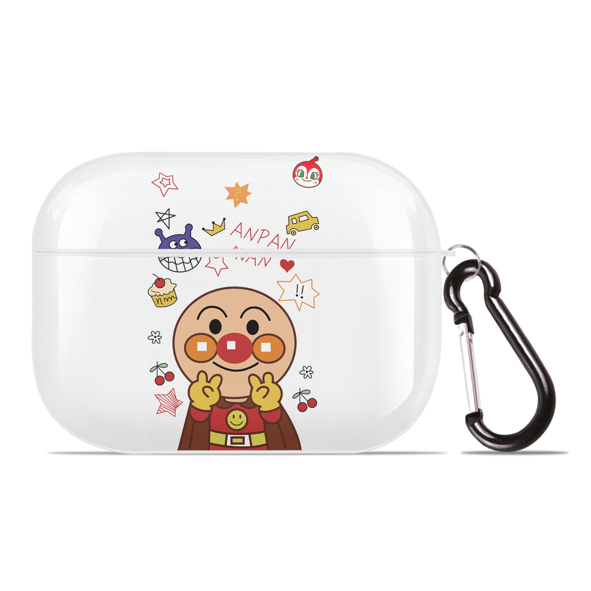（画像用） アンパンマン Anpanman 【AirPods Pro用】ハードシェル保護ケース 耐衝撃・防指紋・カラビナ付き商品仕様