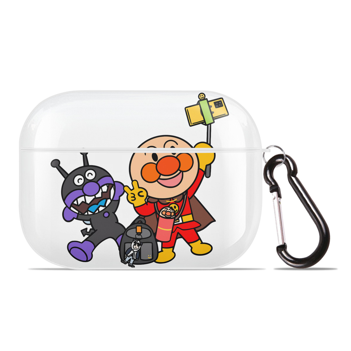 （画像用） アンパンマン Anpanman 【AirPods Pro用】ハードシェル保護ケース 耐衝撃・防指紋・カラビナ付き商品仕様