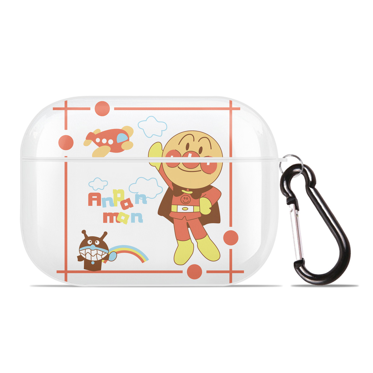 （画像用） アンパンマン Anpanman 【AirPods Pro用】ハードシェル保護ケース 耐衝撃・防指紋・カラビナ付き商品仕様