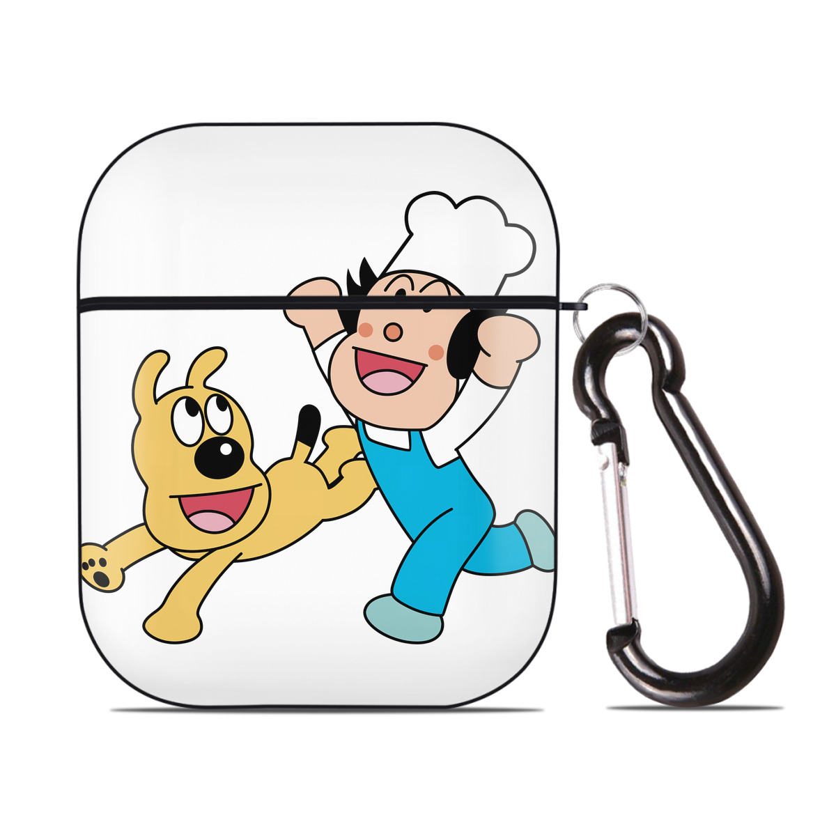 （画像用） アンパンマン Anpanman AirPods 第2世代保護ケース ハードシェル ブラック 耐衝撃・防指紋・カラビナ付き
