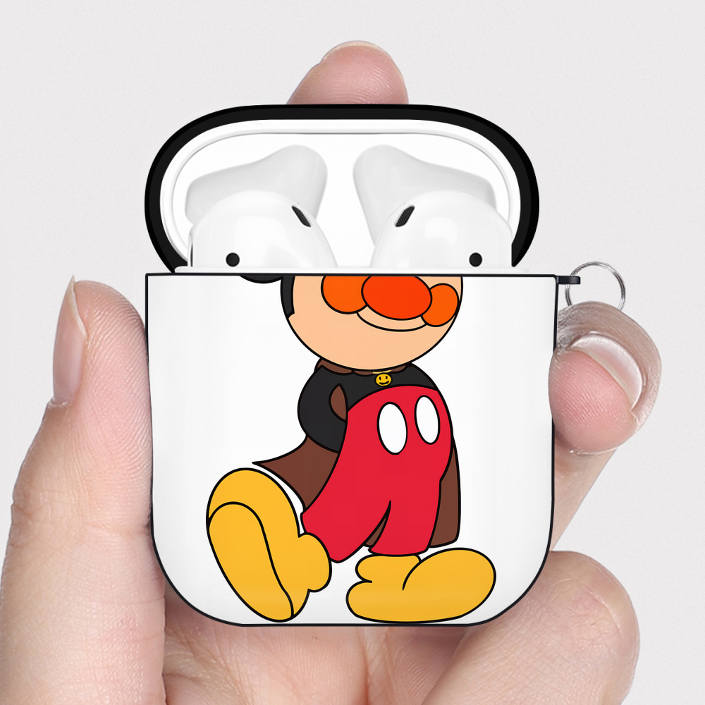 （画像用） アンパンマン Anpanman AirPods 第2世代保護ケース ハードシェル ブラック 耐衝撃・防指紋・カラビナ付き