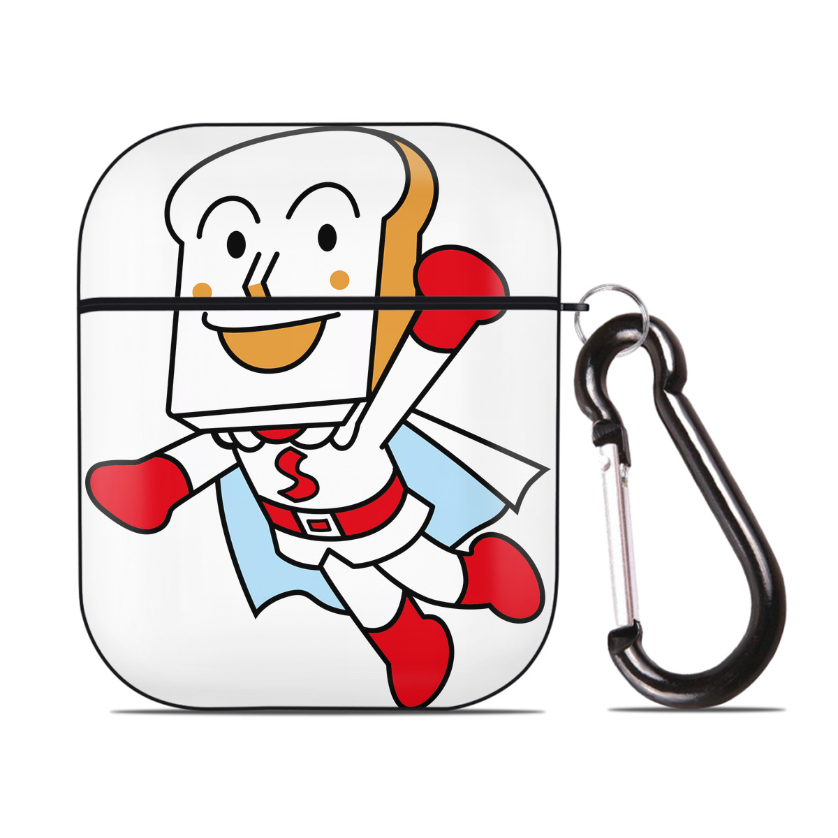 （画像用） アンパンマン Anpanman AirPods 第2世代保護ケース ハードシェル ブラック 耐衝撃・防指紋・カラビナ付き
