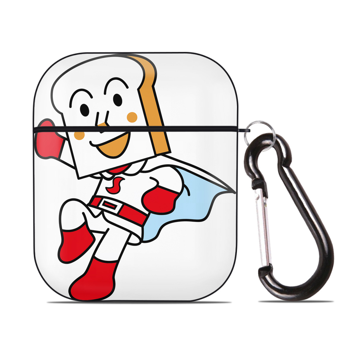 （画像用） アンパンマン Anpanman AirPods 第2世代保護ケース ハードシェル ブラック 耐衝撃・防指紋・カラビナ付き