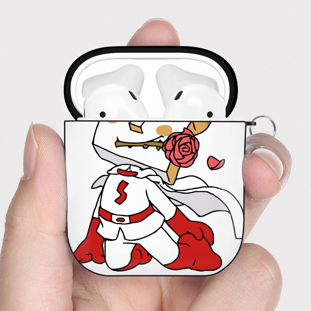 （画像用） アンパンマン Anpanman AirPods 第2世代保護ケース ハードシェル ブラック 耐衝撃・防指紋・カラビナ付き