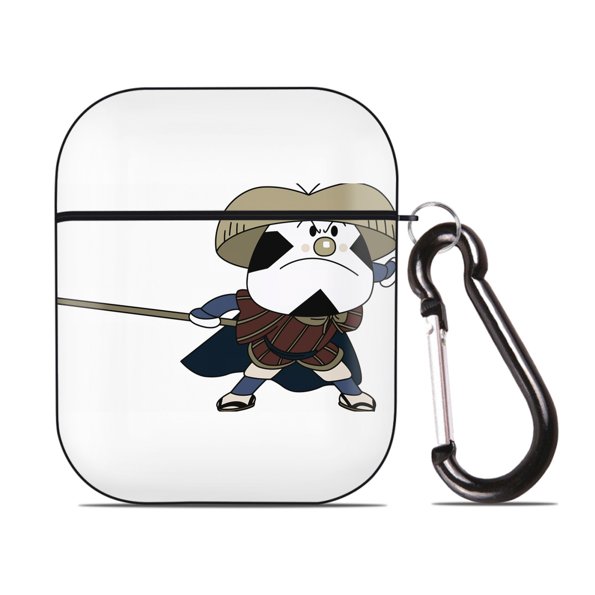 （画像用） アンパンマン Anpanman AirPods 第2世代保護ケース ハードシェル ブラック 耐衝撃・防指紋・カラビナ付き