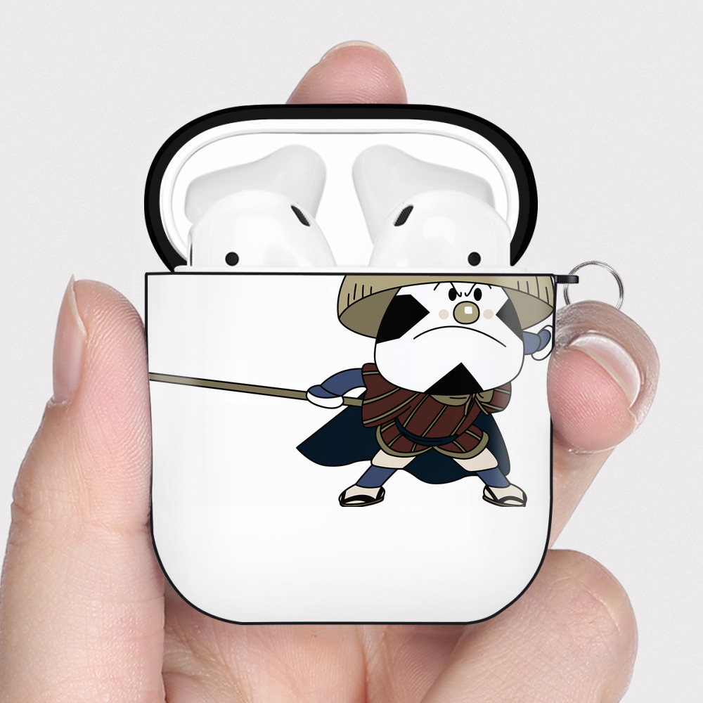 （画像用） アンパンマン Anpanman AirPods 第2世代保護ケース ハードシェル ブラック 耐衝撃・防指紋・カラビナ付き