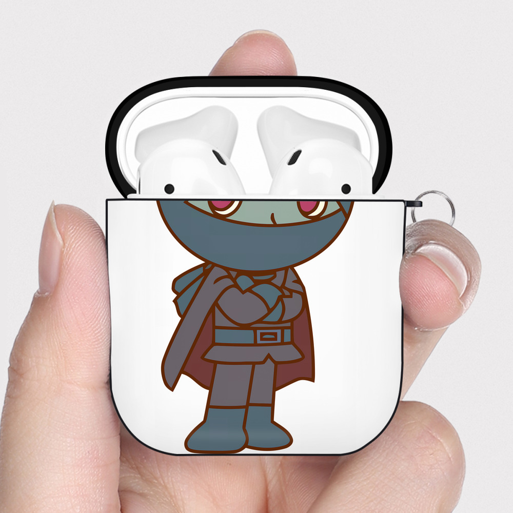 （画像用） アンパンマン Anpanman AirPods 第2世代保護ケース ハードシェル ブラック 耐衝撃・防指紋・カラビナ付き