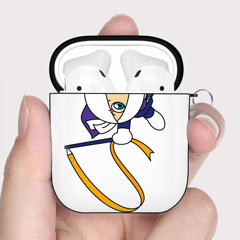 （画像用） アンパンマン Anpanman AirPods 第2世代保護ケース ハードシェル ブラック 耐衝撃・防指紋・カラビナ付き