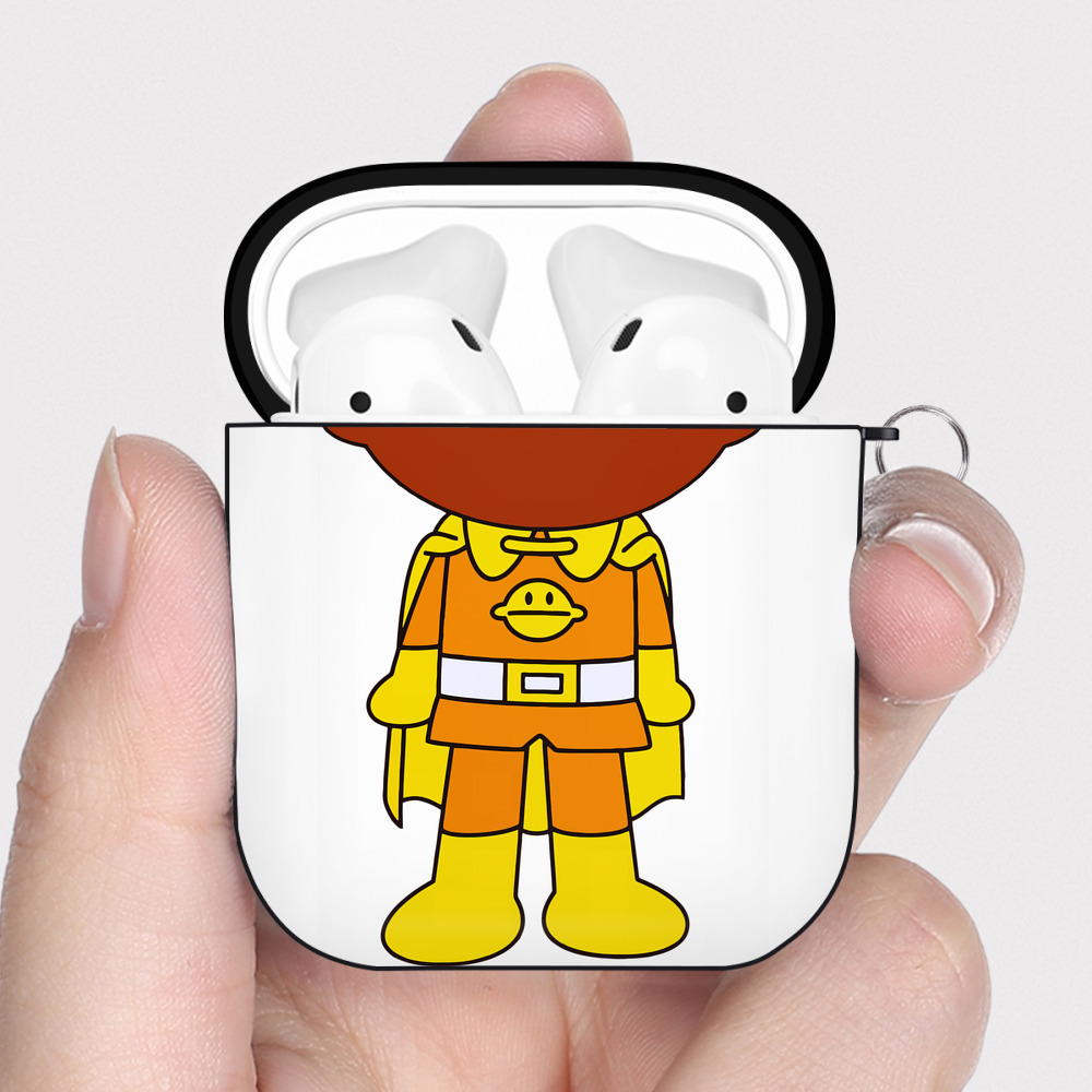 （画像用） アンパンマン Anpanman AirPods 第2世代保護ケース ハードシェル ブラック 耐衝撃・防指紋・カラビナ付き