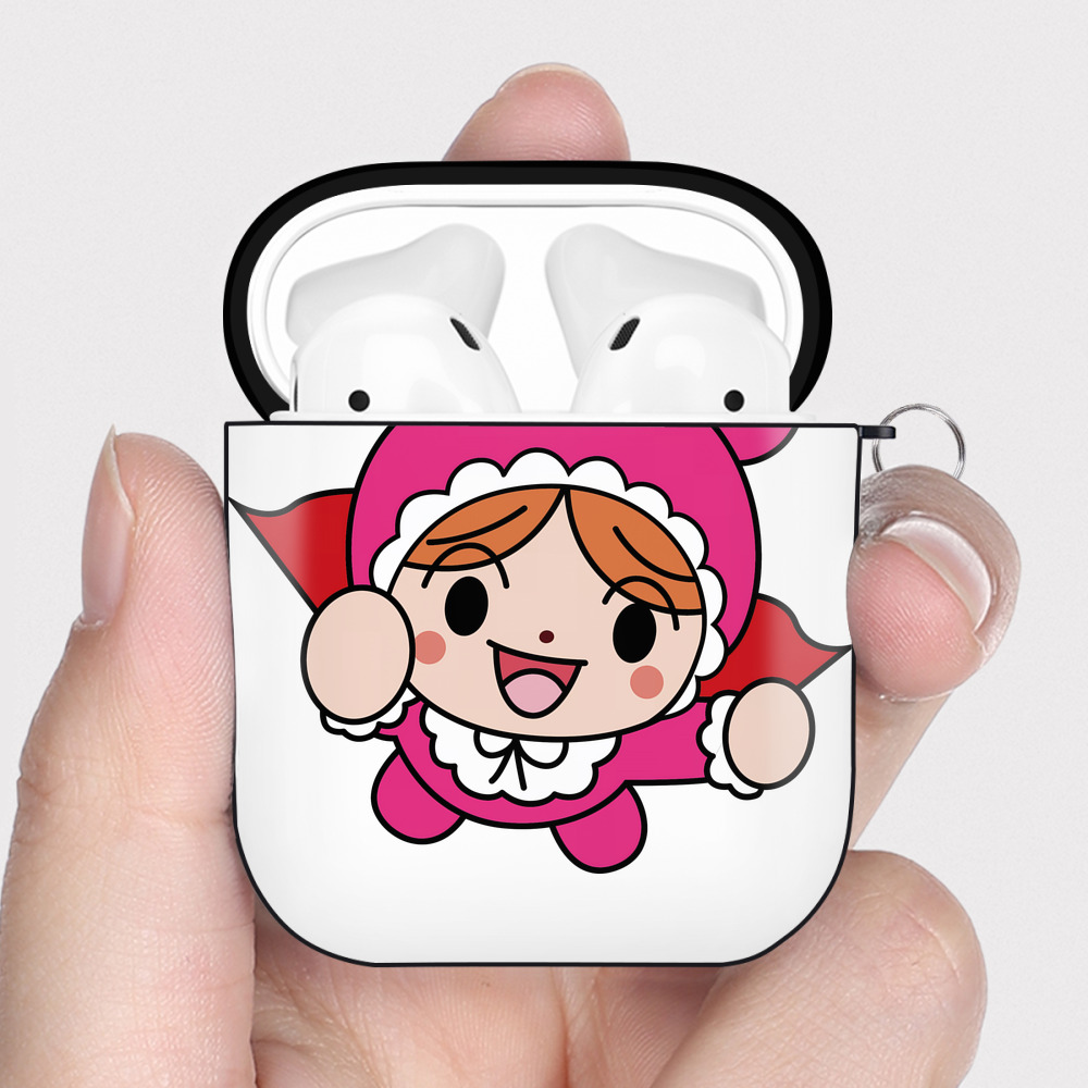 （画像用） アンパンマン Anpanman AirPods 第2世代保護ケース ハードシェル ブラック 耐衝撃・防指紋・カラビナ付き