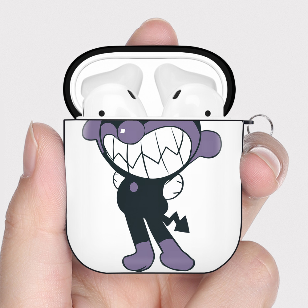 （画像用） アンパンマン Anpanman AirPods 第2世代保護ケース ハードシェル ブラック 耐衝撃・防指紋・カラビナ付き