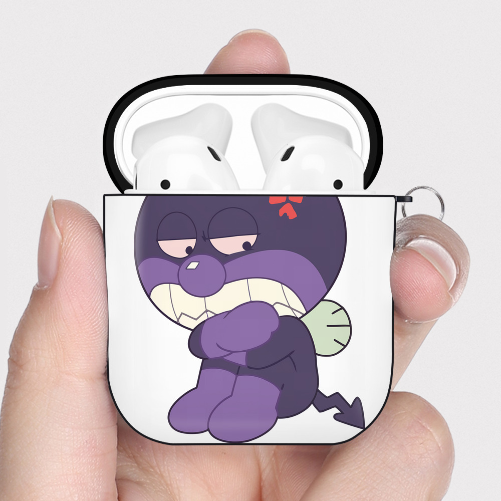 （画像用） アンパンマン Anpanman AirPods 第2世代保護ケース ハードシェル ブラック 耐衝撃・防指紋・カラビナ付き