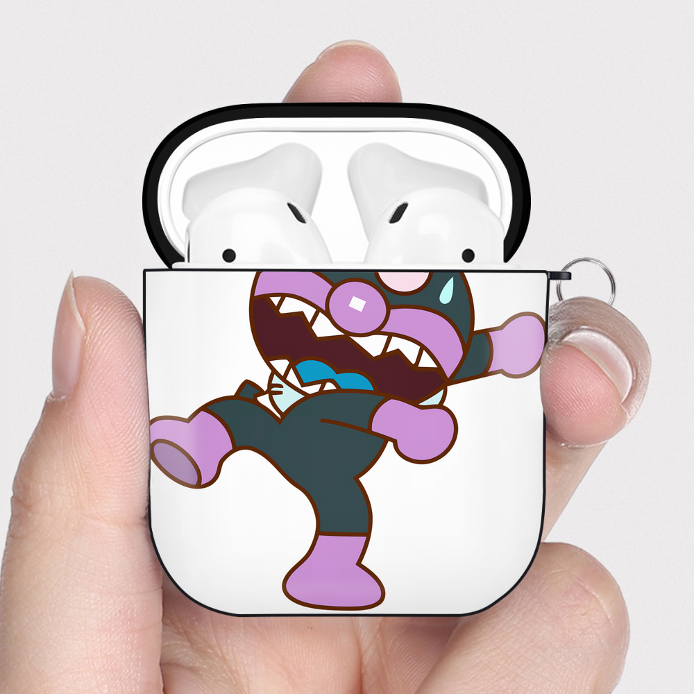 （画像用） アンパンマン Anpanman AirPods 第2世代保護ケース ハードシェル ブラック 耐衝撃・防指紋・カラビナ付き