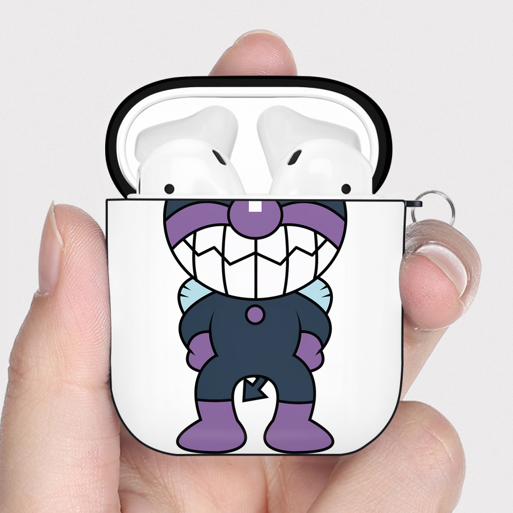 （画像用） アンパンマン Anpanman AirPods 第2世代保護ケース ハードシェル ブラック 耐衝撃・防指紋・カラビナ付き