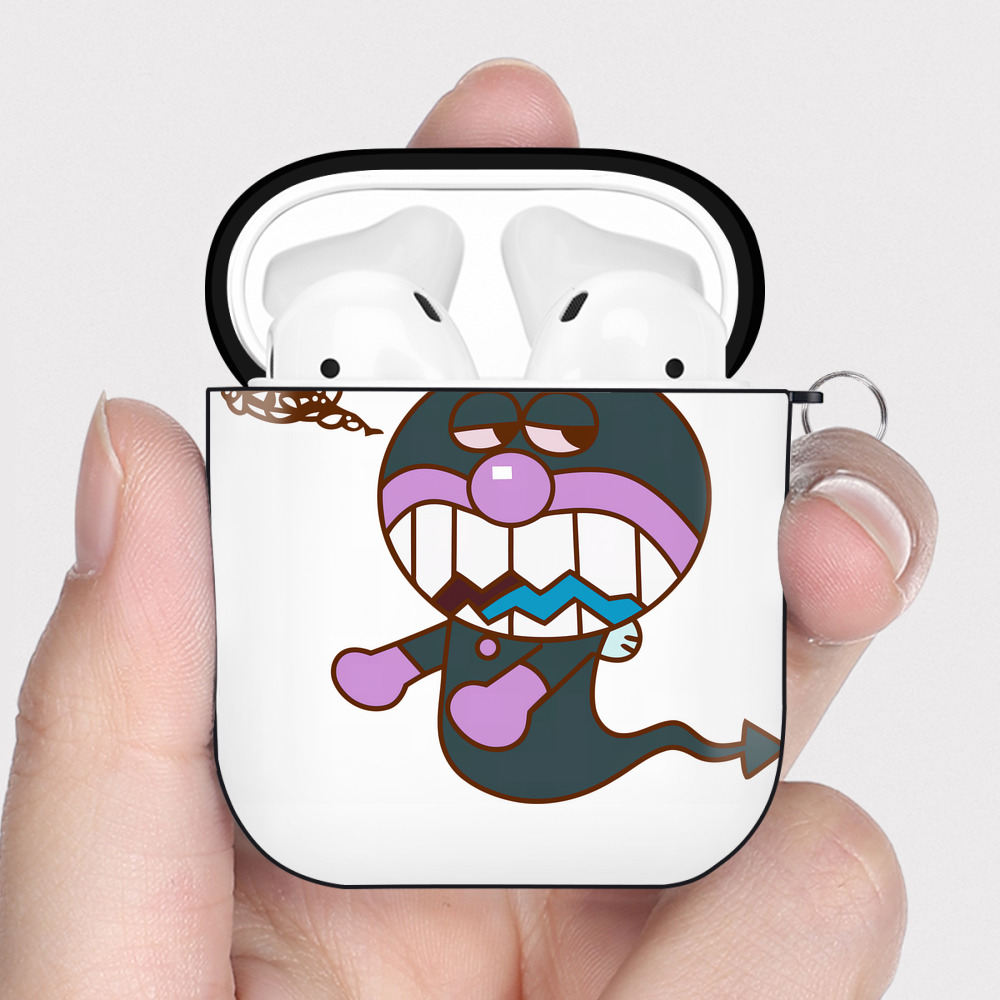 （画像用） アンパンマン Anpanman AirPods 第2世代保護ケース ハードシェル ブラック 耐衝撃・防指紋・カラビナ付き