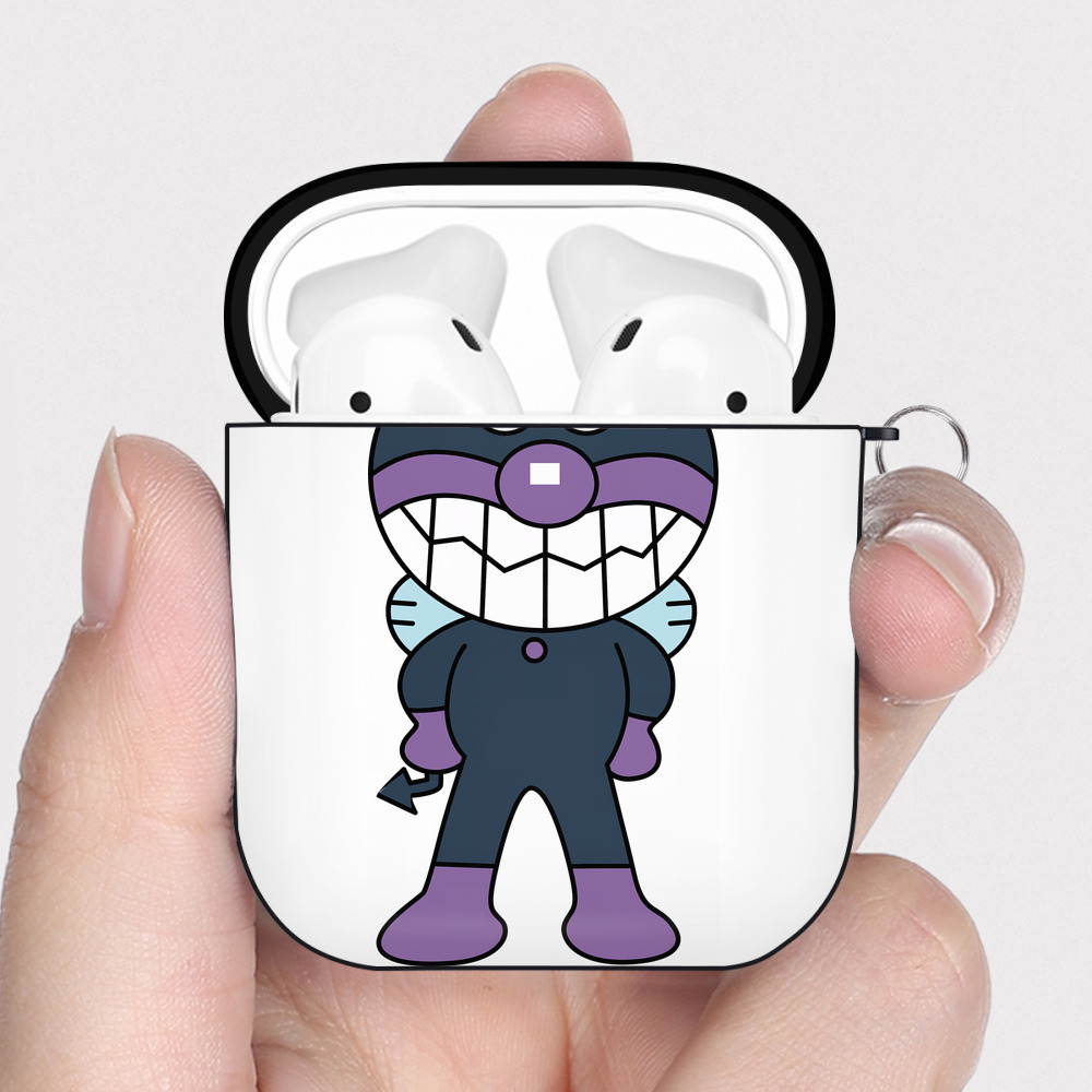 （画像用） アンパンマン Anpanman AirPods 第2世代保護ケース ハードシェル ブラック 耐衝撃・防指紋・カラビナ付き
