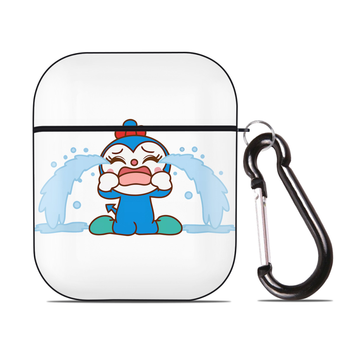（画像用） アンパンマン Anpanman AirPods 第2世代保護ケース ハードシェル ブラック 耐衝撃・防指紋・カラビナ付き