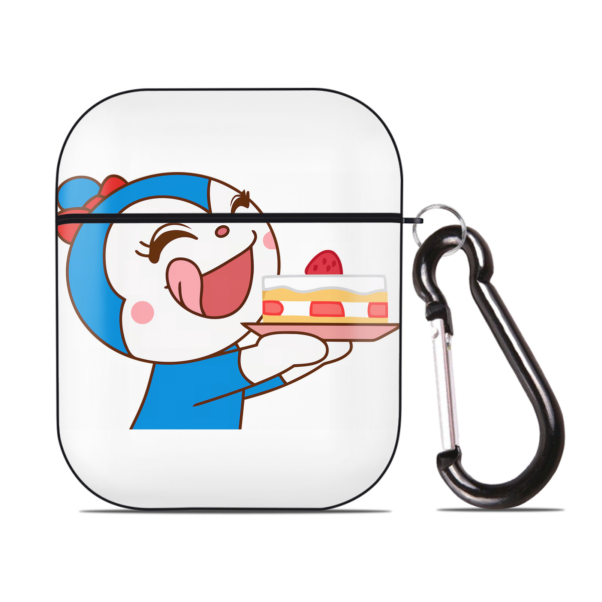 （画像用） アンパンマン Anpanman AirPods 第2世代保護ケース ハードシェル ブラック 耐衝撃・防指紋・カラビナ付き